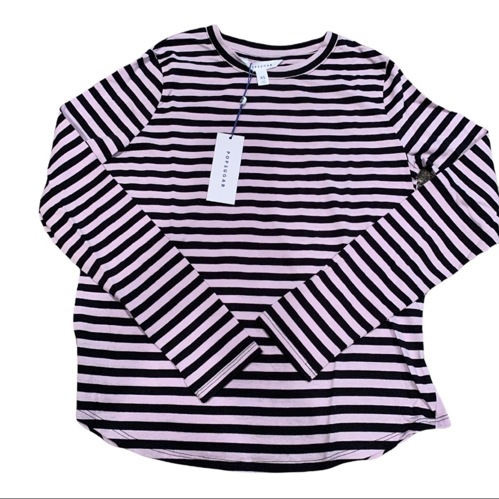 NEW Women’s XS Striped Long Sleeve Tee Pop Sugar
